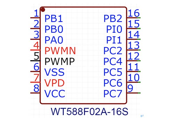WT588F02 Recording Playable Chip Chip Pins Description 1