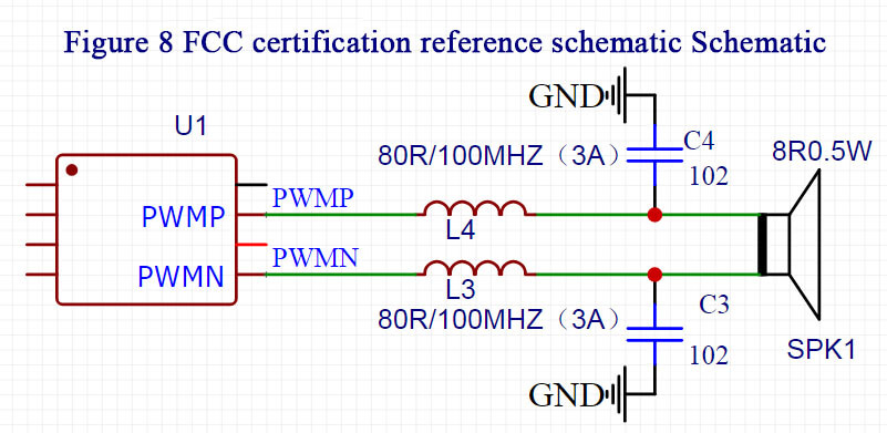 Figure 8 WT588F02A-8S FCC certification reference schematic Schematic