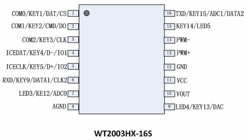 Figure 1 WT2003H4-16S Pin Description of WT2003H4-16S