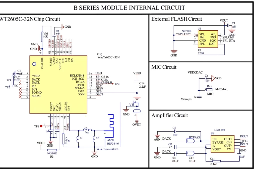 Voice Chip WT2605C-32N chip circuit